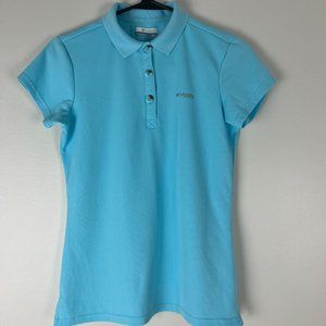 COLUMBIA SPORTSWEAR Company PFG Womens Size XS Light Blue Polo Short Sleeve